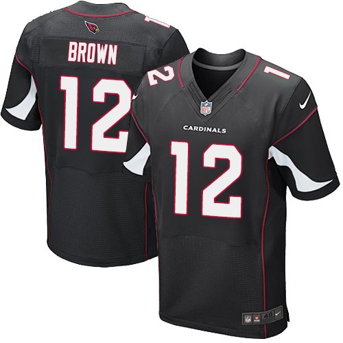 Men's Elite John Brown Nike Jersey Black Alternate - #12 NFL Arizona Cardinals
